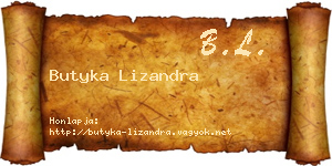 Butyka Lizandra névjegykártya
